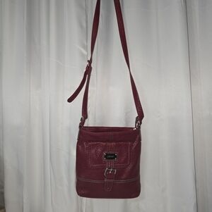 NINE WEST RED LEATHER CROSSBODY BAG